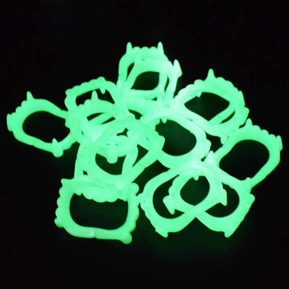 4Pcs Green Vampire Teeth Fangs Glow in The Dark Plastic Fake Vampire Teeth Kids Sharp Teeth Halloween Decorative Luminous Dentures - Image 6
