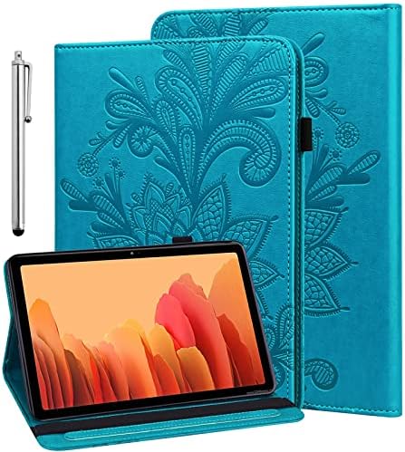 GLANDOTU Case for Samsung Galaxy Tab A8 10.5 inch 2021 (SM-X205/SM-X200), Lightweight Folio Flip PU Leather Cover, Fold Stand Function for Samsung A8 Tablet Case (with Stylus pen)-Blue