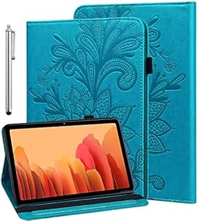 GLANDOTU Case for Samsung Galaxy Tab A8 10.5 inch 2021 (SM-X205/SM-X200), Lightweight Folio Flip PU Leather Cover, Fold Stand Function for Samsung A8 Tablet Case (with Stylus pen)-Blue