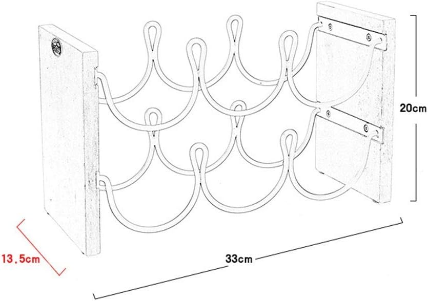 6 Bottle Wine Rack, Sponsored Capacity for Wine, Stackable Shelves, Cabinets, Tables, Cellars, Modern Minimalist Wine Rack (Brown: Brown: 33 x 20