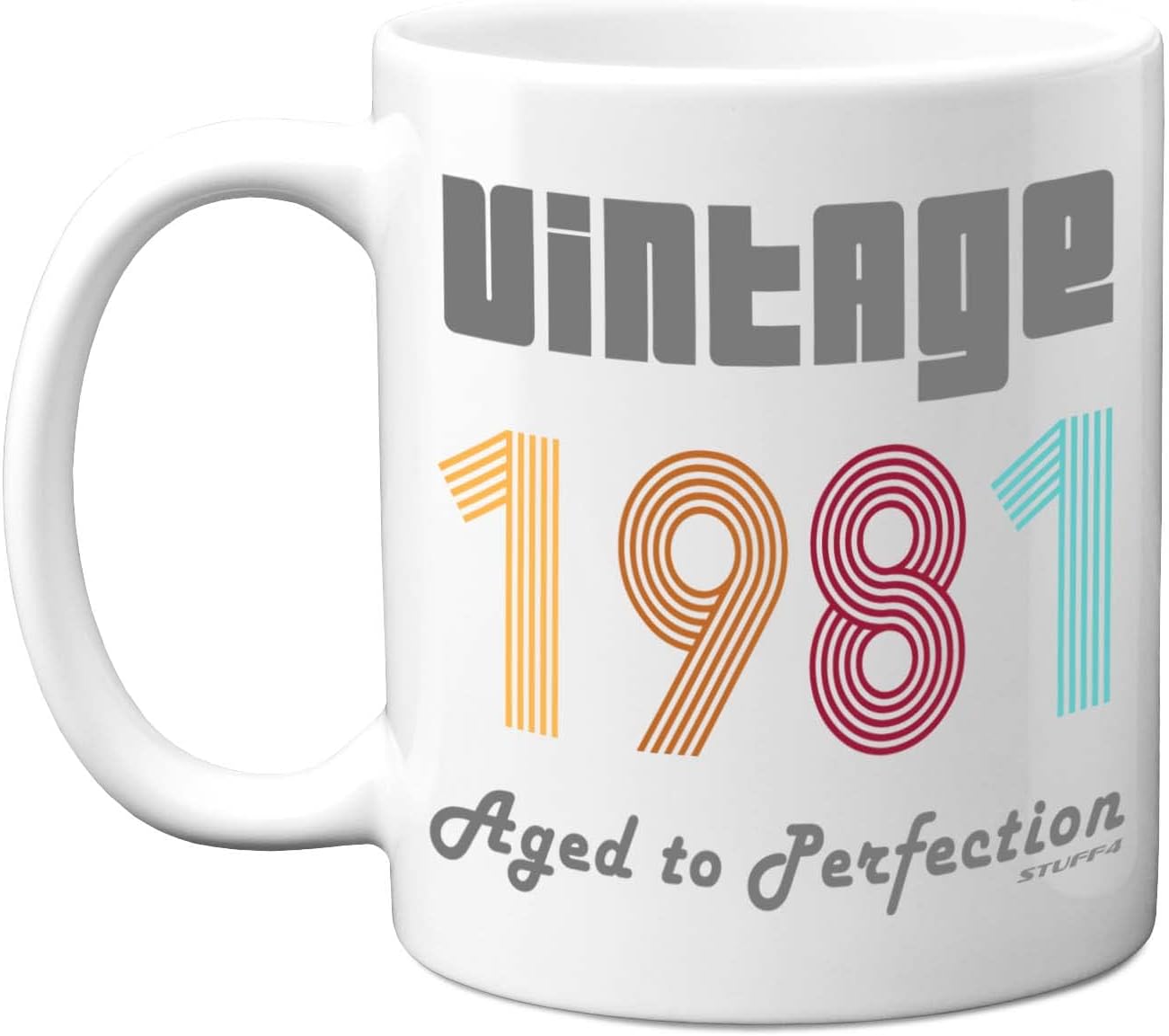 Stuff4 45th Birthday Gifts for Men Women, 1981 Vintage Coffee Mug, 11oz Ceramic Dishwasher Safe Mugs