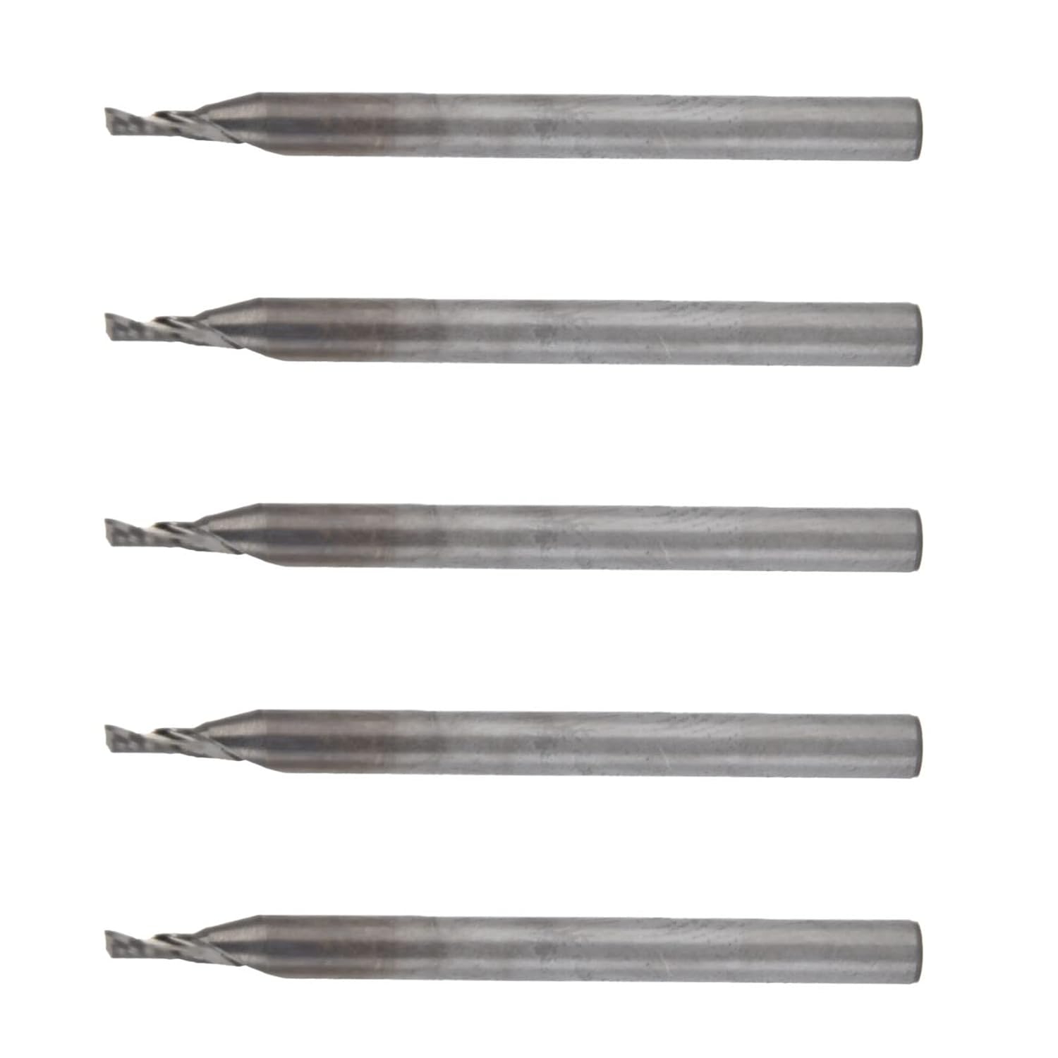 Spiral Milling Cutter Tungsten Steel Single Blade CNC Engraving Machine Tool 3.175x1.5x3mm 5Pcs High Precision Durable for CNC Router Engraving