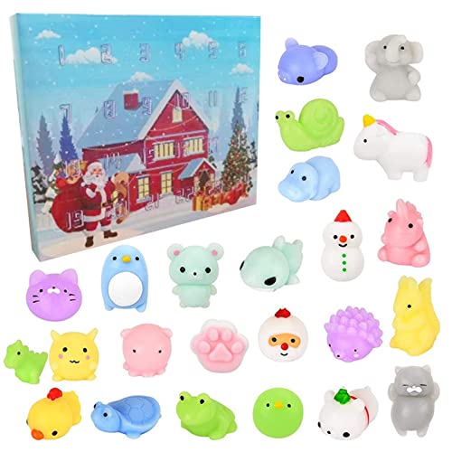 LANGYA Adventskalender 2022 Kinder Mochi Squishies Toy 24 Days Christmas Countdown Adventskalender Überraschungen Dekoration Geschenkbox für Partygeschenke, Klassenzimmerpreise, Goodie Bag Stuffers Cover