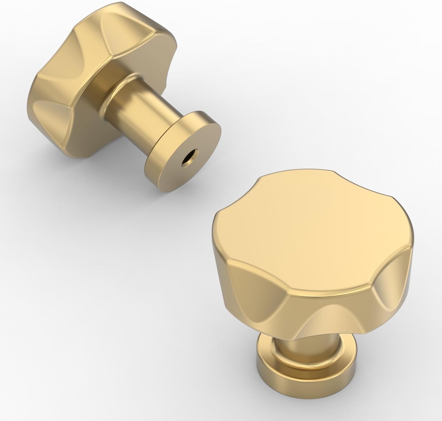 Amerdeco 10 Pack Champagne Bronze Cabinet Knobs Single Hole Cabinet Pulls Drawer Knobs and Pulls for Bathroom Cabinets ZH0082