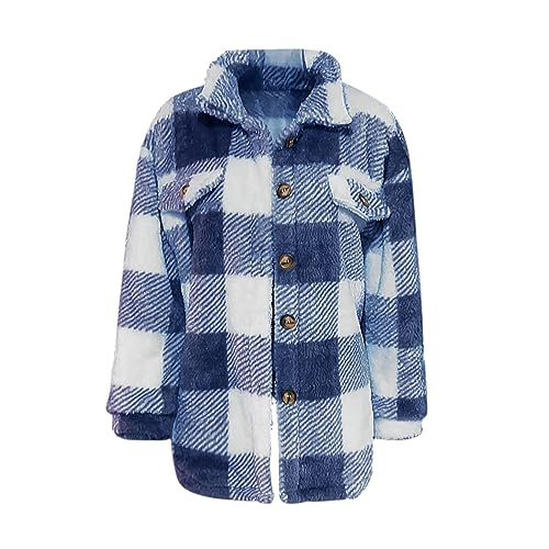 Generic Womens Flannel Shacket Jacket Plaid Button Down Long Sleeve Lapel Shirt Coat Trendy Casual 2024 Fall Fashion Clothes4