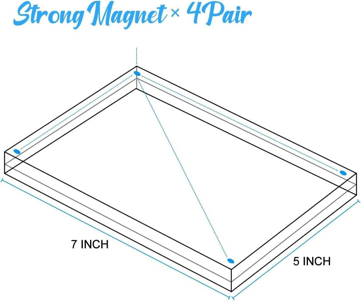 Acrylic Picture Frame 5x7, Clear Magnetic Double Sided Photo Frame, Frameless Desktop Display with support stand, 5 Pack