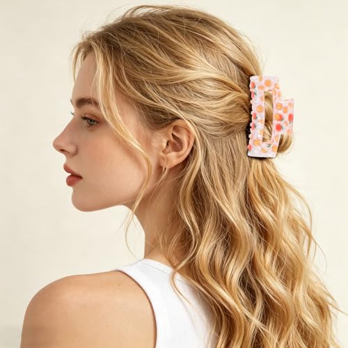 Pinza para cabello naranja de acrílico miniatura 5