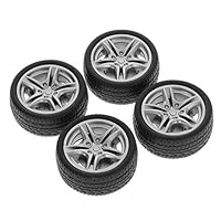 HLLR Paw Patrol 4pcs 48mm Simulation Gummirad Reifen Rad Spielzeug Modell DIY RC Ersatzteile