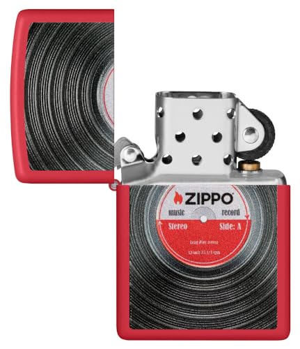 Encendedor Zippo Rojo Mate Textura Vinilo miniatura 4