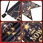 Tegeme Movie Night Porch Sign Banner Movie Theme Party Decorations Theater Welcome Now Showing Light Camera Action Hanging Porch Sign for Home Film Backdrop Party Supplies (Welcome,Black and Gold) - Image 3