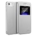 Produktbild doupi Flip Case für iPhone SE (2020) / iPhone 8/7 (4,7 Zoll), Deluxe Schutzhülle mit Sichtfenster Magnet Verschluss Klappbar Book Style Aufstellbar Ständer, weiß