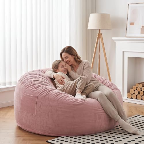 Image of 5 Ft. Bean Bag Chair for Adults, Teens, Kids with Memory Foam Filling