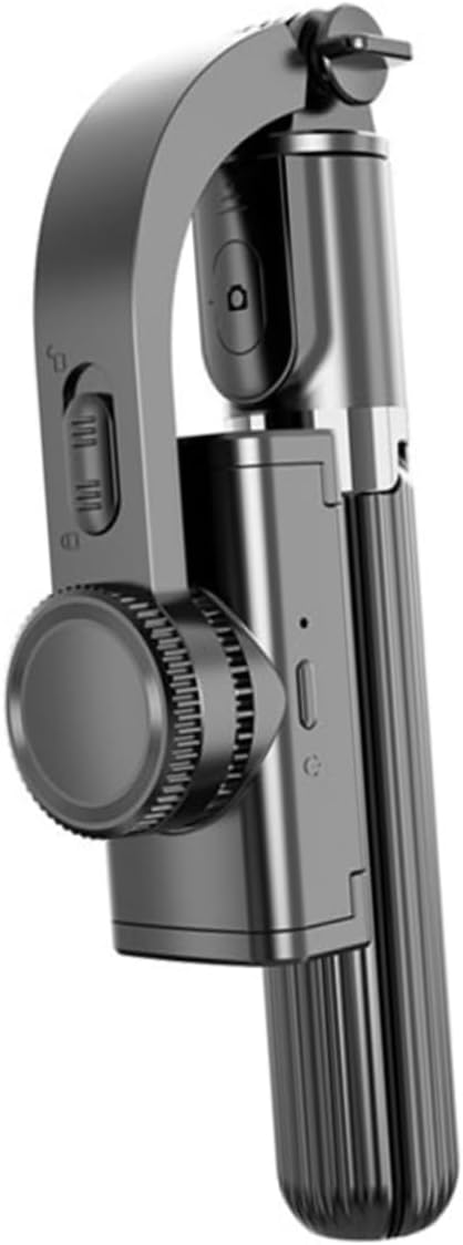 1set Cellphone Tripod Handheld Stabilizer for Effortless Mobile Photography Battery Fashionable Black Design for Travel and Vlogging