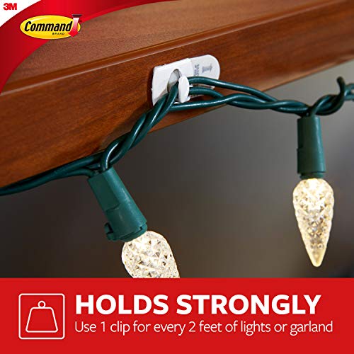 Image of Command Small Decorating Clips, White, 20-Clips, 24-Strips, Decorate Damage-Free