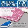 U.S. Art Supply 9" x 12" Self-Healing Cutting Mat 5-Ply (2 Pack) - Double-Sided Pink/Blue Craft Mat, Non-Slip Cutting Mats for Crafts, Sewing, Quilting, Scrapbooking #1