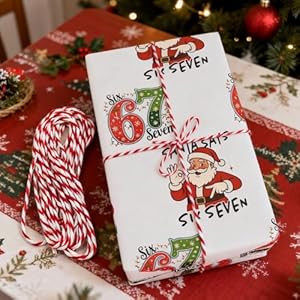 67 papel de regalo de Navidad, 67 papel de regalo, idea de regalo divertida, rollo de regalo navideño, memes de Santa 67, regalo único (36 pulgadas)