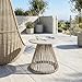 di volio Beistelltisch Caprio - runder Outdoor Tisch aus Rattan für Balkon & Terrasse, wetterfest (Beige)