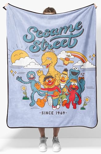 Jay Franco Kids Plush Throw Blanket Soft & Cozy Fleece Throw for Bedroom & Couch Dcor Official Licensed Product Purple - Sesame Street 40x50 - Travel Blanket