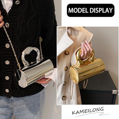 Image of KAMEILONG Acrylic Evening Clutch Purse Tote Handbag Bags for Women Chic Metal Purses Wedding Cocktail Party 2024 (gold)