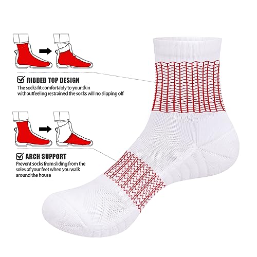 Womens Cushioned Ankle Socks Gym Golf Tennis Running Athletic Socks Breathable Cotton Quarter Crew Socks for Women3