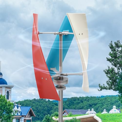 Mqwdxzfes 400W Windgenerator mit Regler, 12V 3-Flügel Windkraftanlage, Dreiphasiger Vertikale Windturbine, Leise Regler Windrad, Wetterfester Windladegerät für Haus/Camping/Boot/Pavillon
