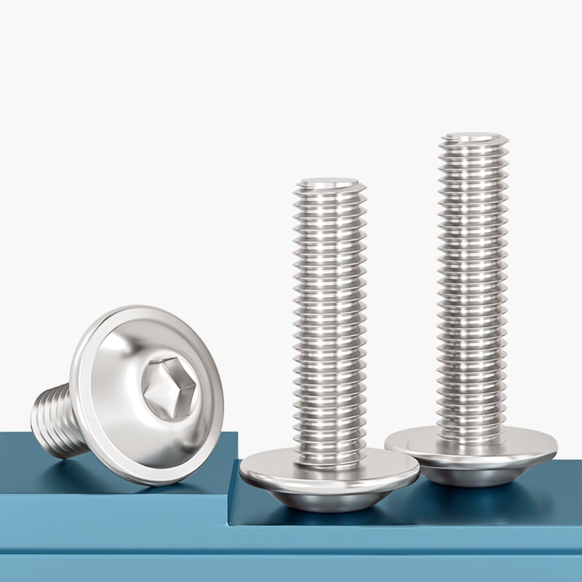 Drenky 50 Pcs Stainless Steel A2 V2A Pan Head Screws with Flange