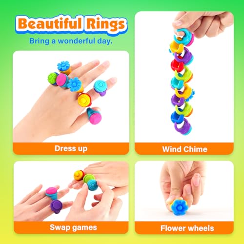 Fidget Rings Sensory Valentine Day Gift for Kids: 18 Pack Fidget Stress Spinner Rings- Autism Sensory Toy for Special Needs ADHD- Quiet Fidgets for Classroom Prizes Travel Toys - image 4