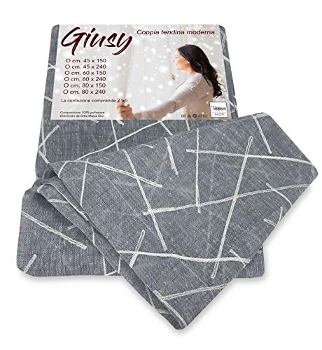 Tex family Coppia Tendina Vetro Moderna Larga 45 o...