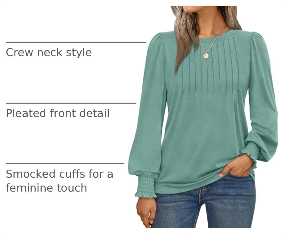 Image of AUTOMET Womens Long Sleeve Shirts Fall Blouses Tops Business Casual Outfits