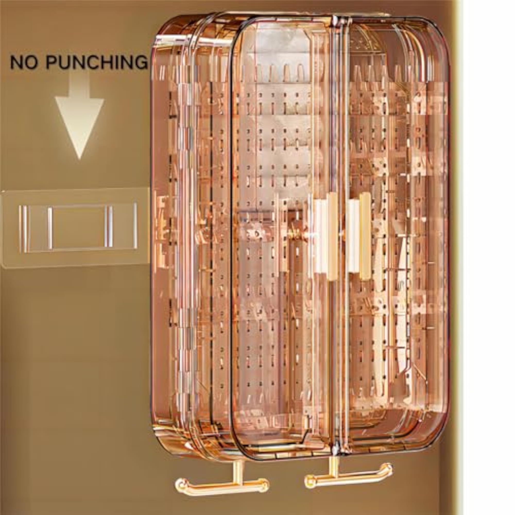 Wall Mounted Jewelry Organizer with Doors