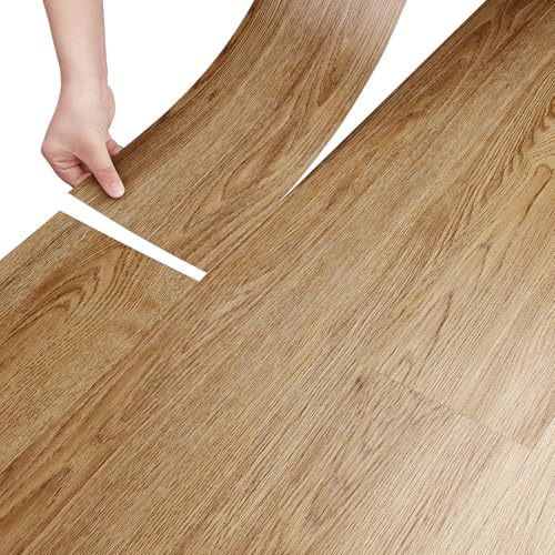 Stickyart 18 Pezzi Suelo Vinilo Autoadhesivo Madera Marron 90cm x 15cm 2,43 m² Suelos de Vinilo Adhesivos Para Suelos Dormitorio Parquet Adhesivo Suelo Cocina Impermeable Pegatinas de Baldosas Baño