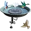 Deck Mounted Bird BathDual Purpose Hummingbird Bath and Bird Feeder for OutsideSolar Bird Bath Fountains Combo Set for Balcony Railing Garden for Backyard Birding WildlifeCopper Green