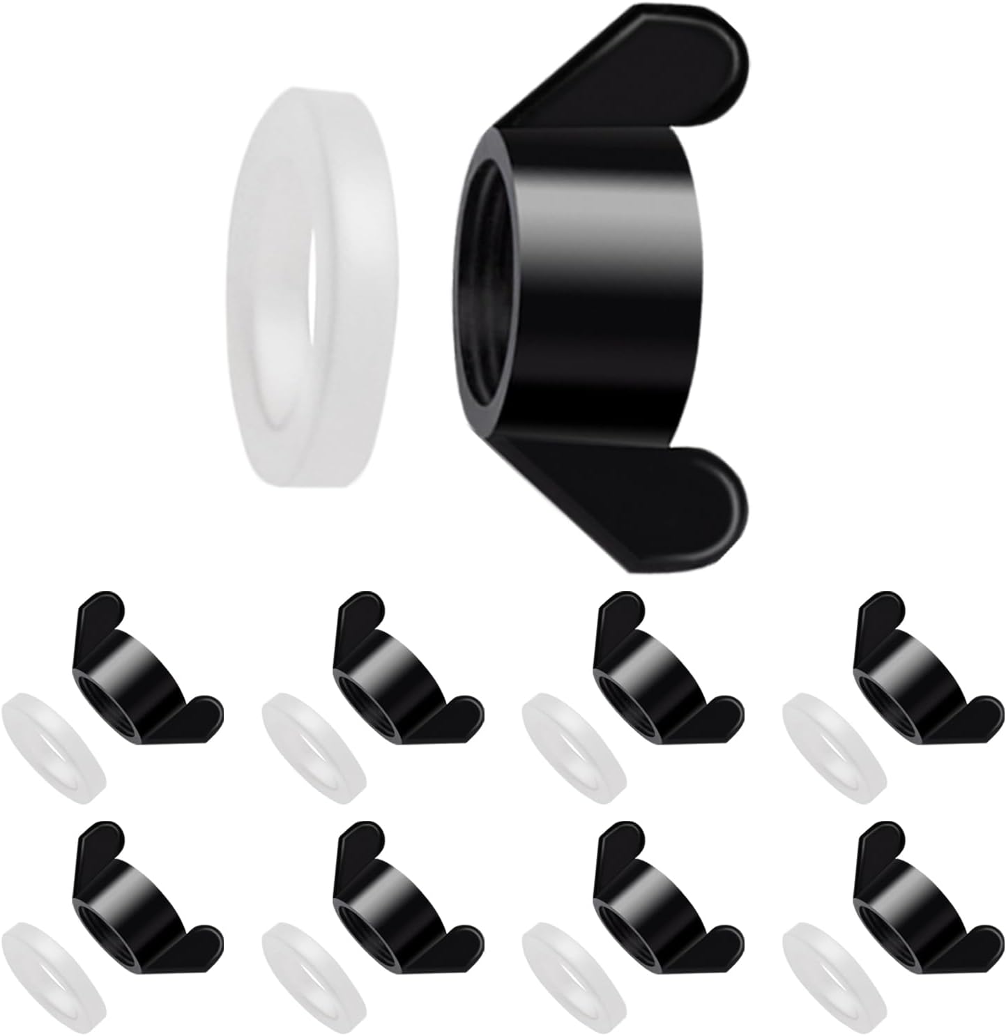 13 Pack Black Wing Nuts and Silicone Washers for Chincken Waterer Cups 13Pack