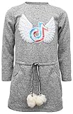 Stil : Winterkleid Unbekannt Einhorn Unicorn Mädchen Pulloverkleid Wendepailletten Kleid Pulli Kleidung Langarm Sweatshirt Langpullover Winterkleid (98-104, Coco Grau)