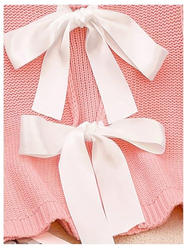 Image of GORGLITTER Women's Tie Back Cropped Sweater Vest Bow Sleeveless Knit Tank Tops Trendy Cute Cardigan Dressy Casual Outfits