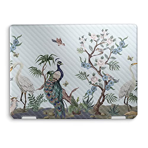 MightySkins Carbon Fiber Skin Compatible with HP Spectre x360 14" (2022) Full Wrap Kit - Chinoiserie Fabric | Protective, Durable Textured Carbon Fiber Finish | Easy to Apply | Made in The USA