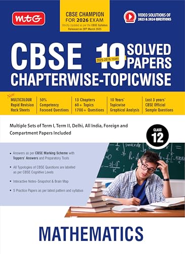 MTG CBSE 10 Years (2025-2016) Chapterwise Topicwise Solved Papers...