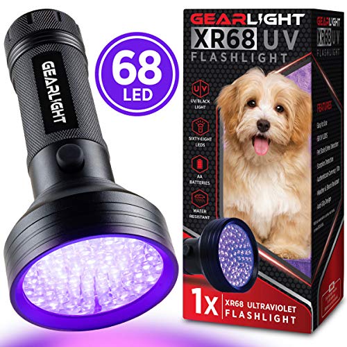 GearLight UV Black Light Flashlight XR68 - Powerful 68 LED Blacklight Flashlights