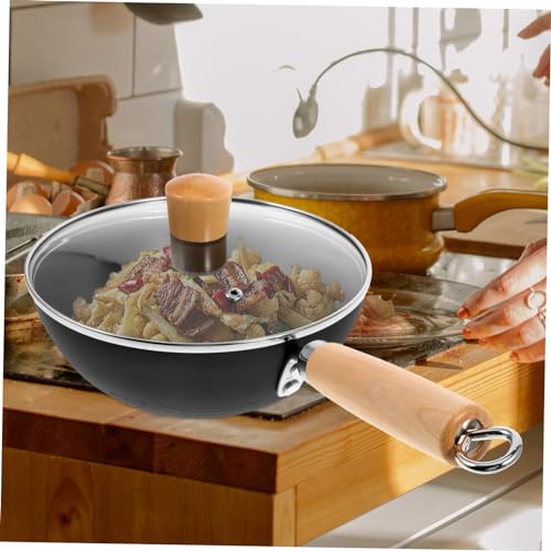 Wok pequeño antiadherente con tapa de vidrio miniatura 4