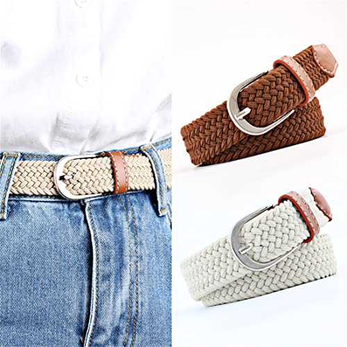 Casual Belts for Women Stretch Braided Web Belts Elastic for Pants Jeans Dresses Perfect Belt Thin, Width 0.98”4