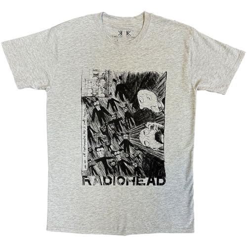 Radiohead T Shirt Scribble Band Logo Nouveau Officiel Homme Gris Size L