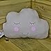 Sweet Dreams cojín de nube con cara en color beige con lunares blancos.