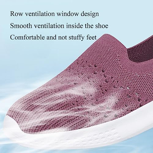 Women's Slip-on Mesh Cutout Loafers,Low Top Lightweight Knit Breathable Mesh Walking Shoe,Comfort Flat Nurse Work Casual Shoes.2