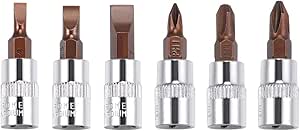 uxcell 1/4" Drive Phillips Slotted Bit Socket Set, S2 Steel Bits, CR-V ...