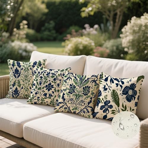 Housse coussin 50x50 marine imperméable pour canapé et fauteuil de balcon - 3