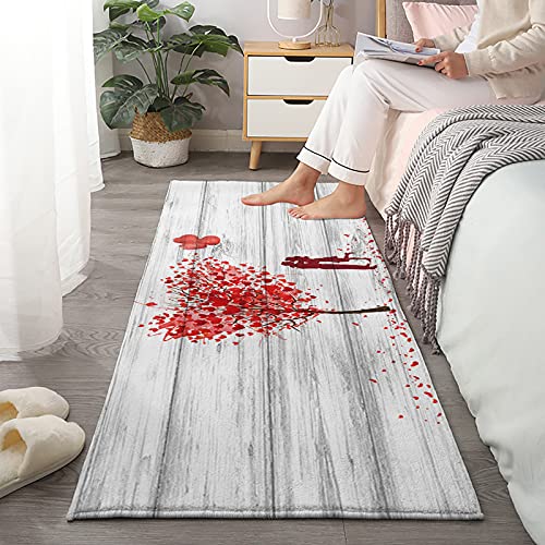 2 stuks Bad Rug Set Liefde Boom Badkamer Vloermat Hartvorm Ballonnen Zoet Paar Houtnerf Absorberend Non Skid Badmat Sets… - Image 3