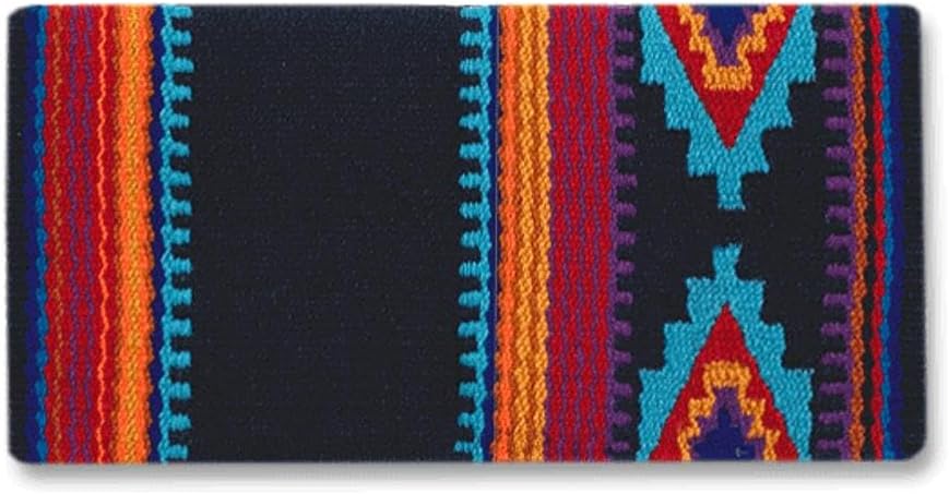 Mayatex 1461-7 Firecracker Saddle Blanket Black/Turq/Orange 36X34