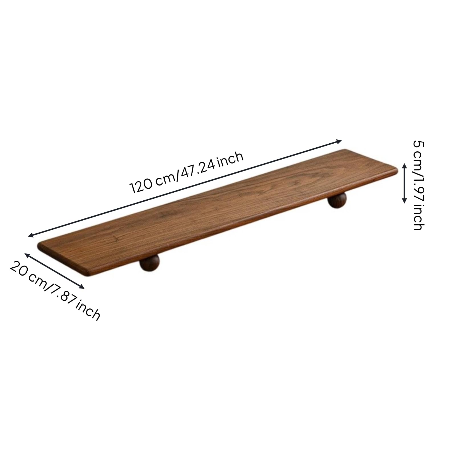 Baoblaze Supporto da Scrivania Rialzo Pc Piattaforma Schermo Mensola Laptop Legno Nera Solido Profilo Liscio Antiurto Solleva Alla Giusta Altezza Adatto per, Noce Nero, 120 20 5