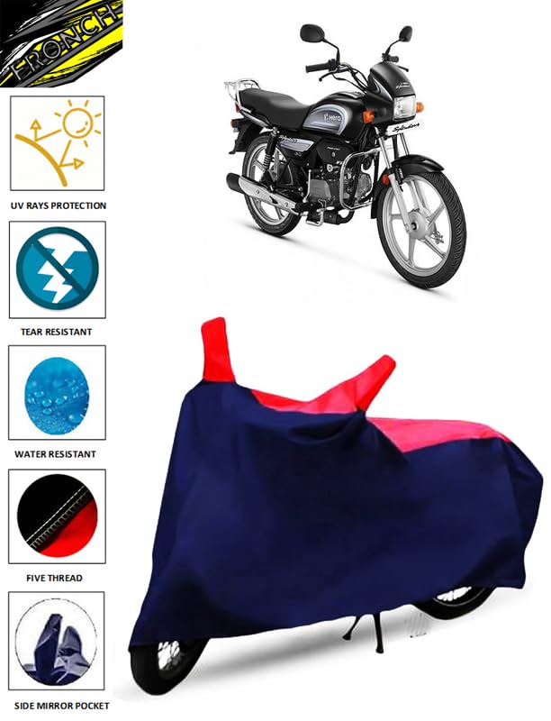 Image of FRONCH Waterproof Bike Cover for Hero Splendor Plus, Blue