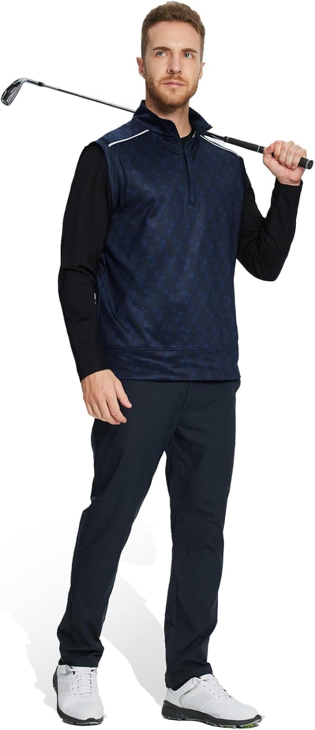 M MAELREG Golf Vests For Men Dry Fit Lightweight Moisture Wicking Performance Sports Breathable Golf 1/4 Zip Pullover Men - Image 2